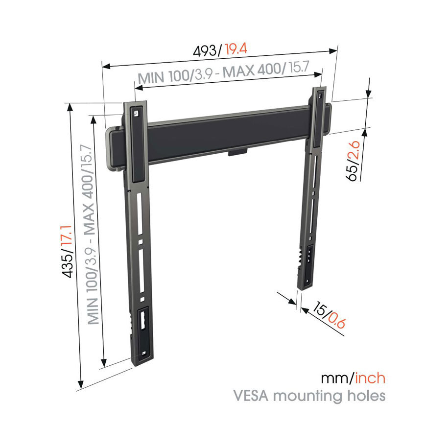 TV стойка VOGELS TVM 5405 ELITE, черна, за телевизори 32"–77" до 75 kg