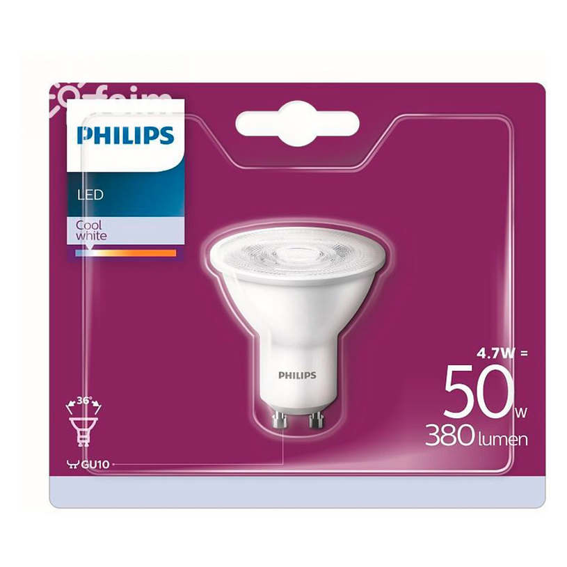 Светодиодна LED крушка PHILIPS GU10 4.7W 380LM 4000K Светодиодна LED крушка PHILIPS GU10 4.7W 380LM 4000K