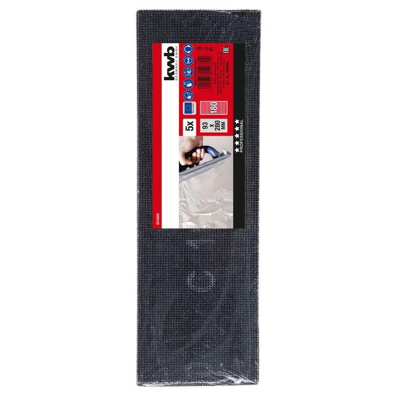 MESH SANDPAPERS 5 COUNT 93X280MM K180 KWB MESH SANDPAPERS 5 COUNT 93X280MM K180 KWB