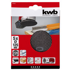 MESH SANDPAPERS 5 COUNT Ф125ММ N220 KWB MESH SANDPAPERS 5 COUNT Ф125ММ N220 KWB