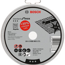 КОМПЛЕКТ ДИСКОВЕ 10 БРОЯ 125 MM ЗА МЕТАЛ INOX BOSCH КОМПЛЕКТ ДИСКОВЕ 10 БРОЯ 125 MM ЗА МЕТАЛ INOX BOSCH