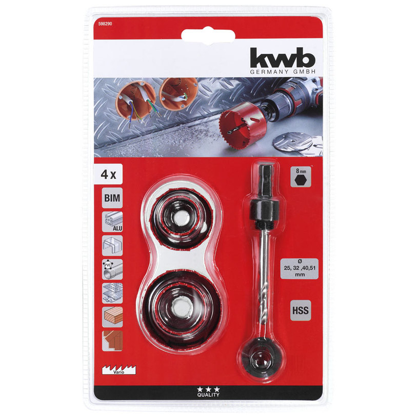 HOLE SAW SET BI-METALLIC KWB HOLE SAW SET BI-METALLIC KWB