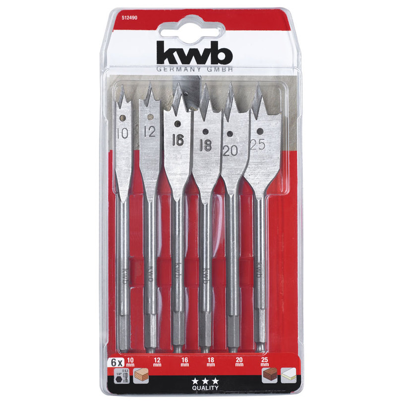 КОМПЛЕКТ ПЛОСКИ СВРЕДЛА ЗА ДЪРВО KWB 6 БРОЯ КОМПЛЕКТ ПЛОСКИ СВРЕДЛА ЗА ДЪРВО KWB 6 БРОЯ