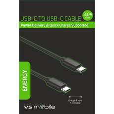 КАБЕЛ USB-C PD/QC 3A, 1 m BLACK КАБЕЛ USB-C PD/QC 3A, 1 m BLACK