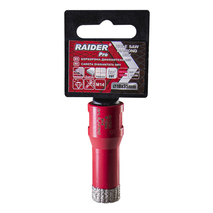 БОРКОРОНА DIAMOND DRY Ф 18 ММ M14 RAIDER PRO БОРКОРОНА DIAMOND DRY Ф 18 ММ M14 RAIDER PRO