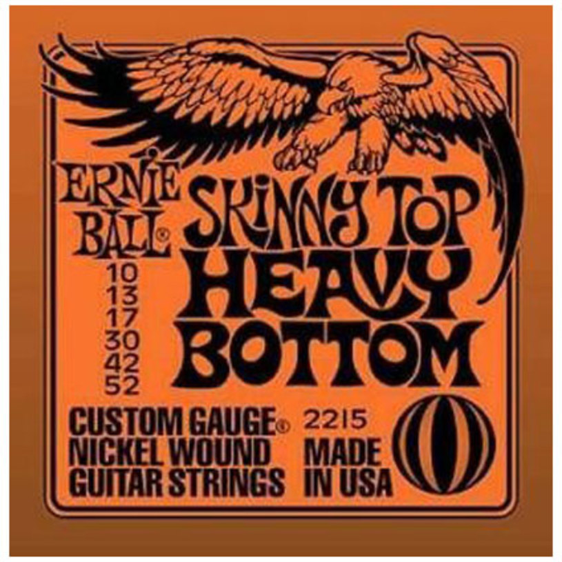 Ernie Ball 2215 Skinny Top Heavy Bottom Slinky Nickel Wound Electric Guitar Strings, 10-52