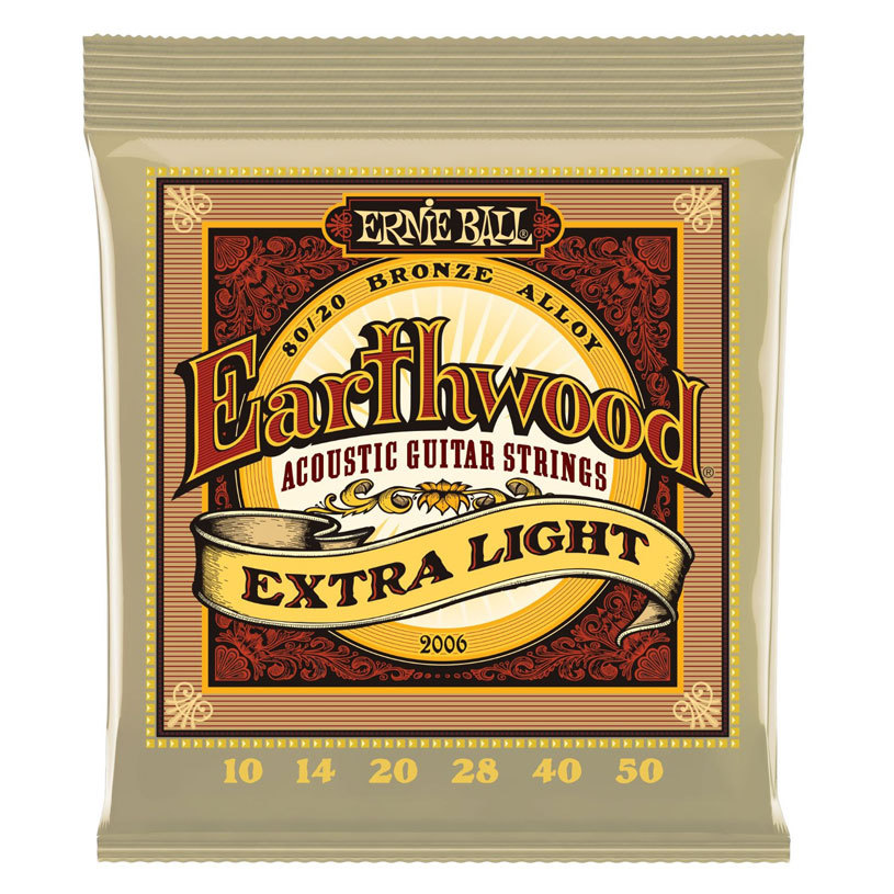 Ernie Ball 2006 Slinky Acoustic Guitar Strings (Earthwood 80/20 Bronze, Extra Light 10-50)