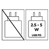 2.5-5W USB PD 2.5-5W USB PD