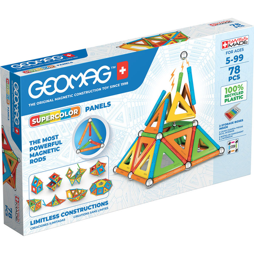 MAGNETIC BUILDING SET GEOMAG SUPERCOLOR PANELS 78 MAGNETIC BUILDING SET GEOMAG SUPERCOLOR PANELS 78