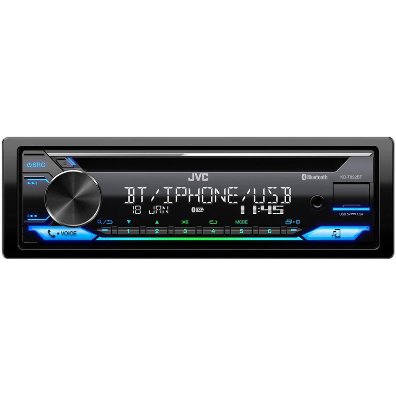 JVC KD-T922BT Car Receiver, Bluetooth, 4 x 50 W, USB, CD