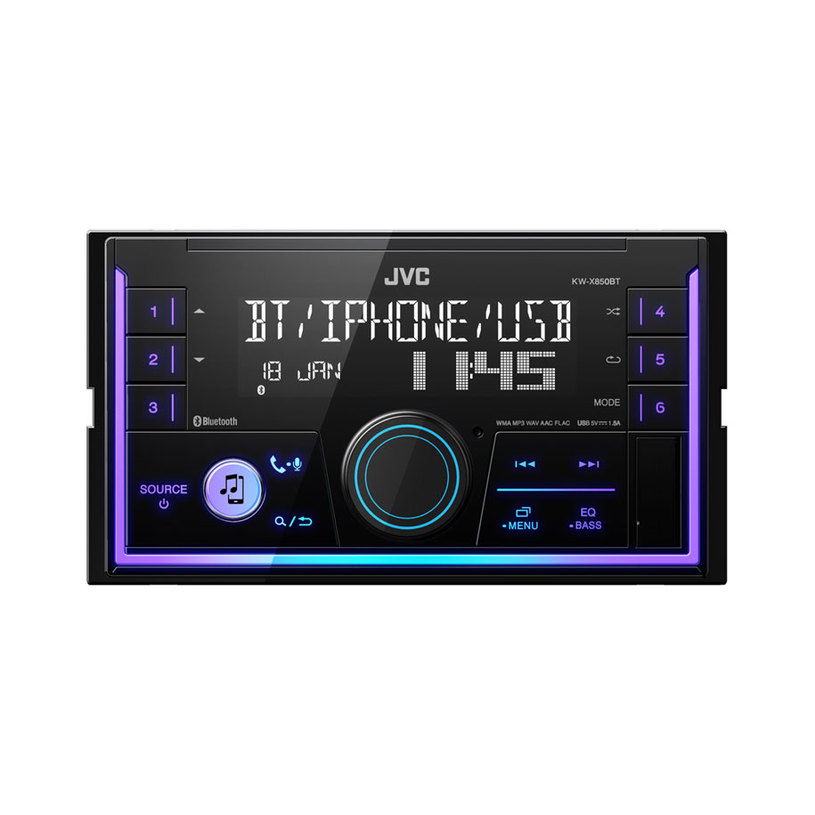 Car receiver JVC KW-X850BT BLUETOOTH, 4 X 50 W, USB Car receiver JVC KW-X850BT BLUETOOTH, 4 X 50 W, USB