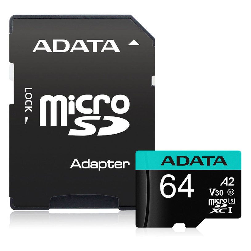 Карта памет A-DATA MICROSDXC 64GB 100/80 MB КЛАС 10 А2 Карта памет A-DATA MICROSDXC 64GB 100/80 MB КЛАС 10 А2