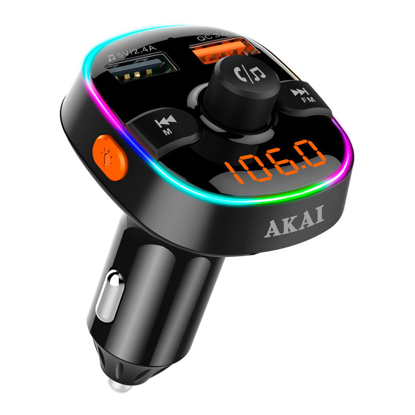 FM трансмитер AKAI FMT-52BT USB, СЛОТ ЗА КАРТА С ПАМЕТ FM трансмитер AKAI FMT-52BT USB, СЛОТ ЗА КАРТА С ПАМЕТ