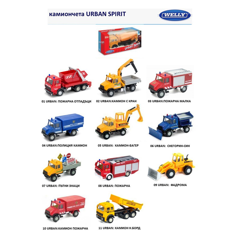 КАМИОН WELLY URBAN SPIRIT АСОРТИМЕНТ АСОРТИМЕНТ КАМИОН WELLY URBAN SPIRIT АСОРТИМЕНТ АСОРТИМЕНТ