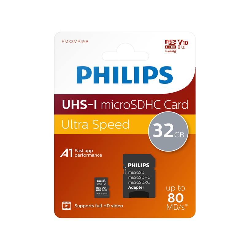 Memory card PHILIPS 32GB UHS-1 80MB/s CLASS 10 Memory card PHILIPS 32GB UHS-1 80MB/s CLASS 10