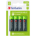 VERBATIM RECHARGEABLE BATTERY AA X 4/HR6 VERBATIM RECHARGEABLE BATTERY AA X 4/HR6