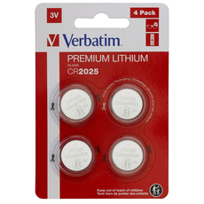 БАТЕРИИ VERBATIM CR2025 3V X 4 БАТЕРИИ VERBATIM CR2025 3V X 4
