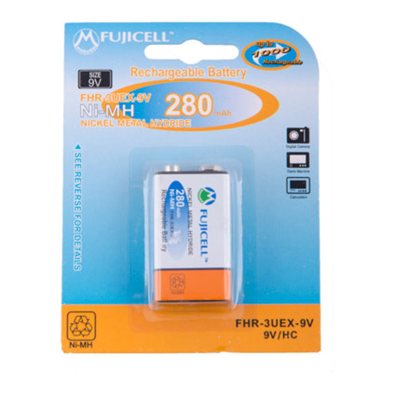 RECHARGEABLE BATTERY FUJICELL 9V 280mAh RECHARGEABLE BATTERY FUJICELL 9V 280mAh