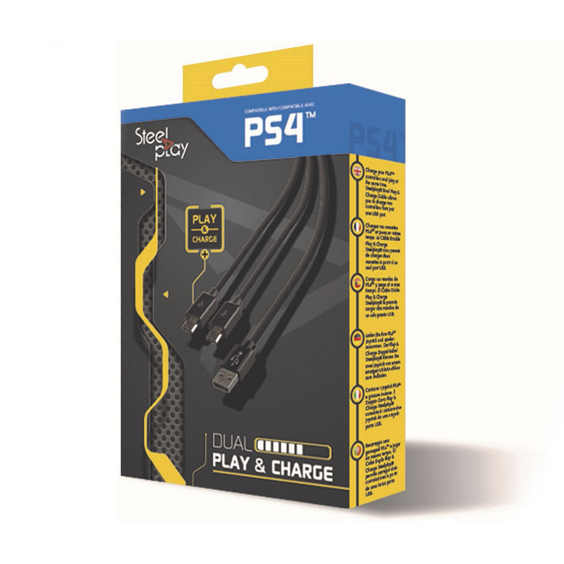 DUAL PLAY&CHARGE CABLE PS4 STEELPLAY DUAL PLAY&CHARGE CABLE PS4 STEELPLAY