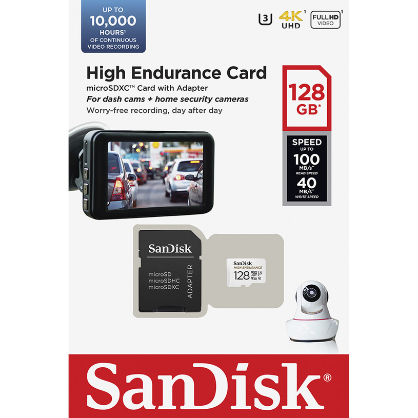 Карта памет SANDISK MICRO SD HIGH ENDURANCE 128GB КЛАС 10 U3 V30 XC-I Карта памет SANDISK MICRO SD HIGH ENDURANCE 128GB КЛАС 10 U3 V30 XC-I