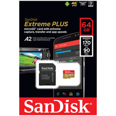 Memory card SANDISK MICROSD EXTREME PLUS 64GB 170M CLASS 10 U3 А2 V30 XC-I Memory card SANDISK MICROSD EXTREME PLUS 64GB 170M CLASS 10 U3 А2 V30 XC-I