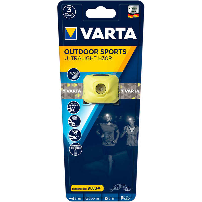 Фенер VARTA SPORTS ULTRALIGHT H30R LIME Фенер VARTA SPORTS ULTRALIGHT H30R LIME