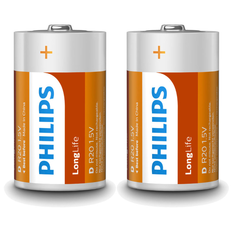 BATTERIES PHILIPS R20L2F/10 Dx2 LONGLIFE BATTERIES PHILIPS R20L2F/10 Dx2 LONGLIFE