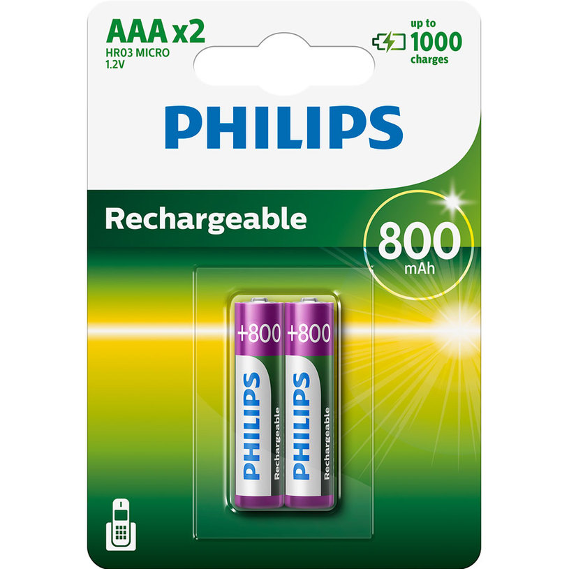 АКУМУЛАТОРНИ БАТЕРИИ PHILIPS ААА R03B2A80/10 800mAh АКУМУЛАТОРНИ БАТЕРИИ PHILIPS ААА R03B2A80/10 800mAh