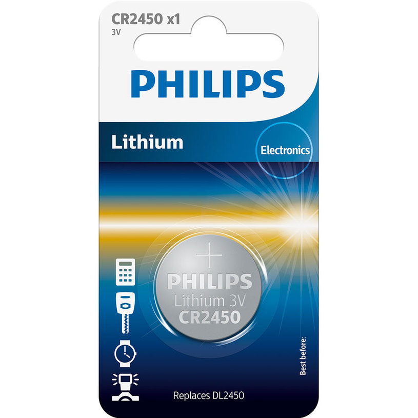 BATTERY PHILIPS LITHIUM CR2450 BATTERY PHILIPS LITHIUM CR2450