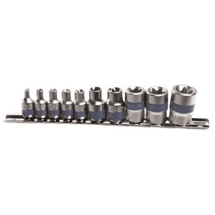 TORX INSERTS SET 10PCS TOPMASTER 1/4 & 3/8 CRV TORX INSERTS SET 10PCS TOPMASTER 1/4 & 3/8 CRV