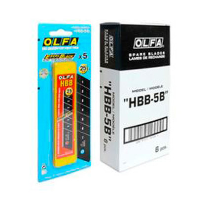 SPARE BLADE FOR MODEL KNIFE 5 PCS. 25 MM OLFA HBB 5B SPARE BLADE FOR MODEL KNIFE 5 PCS. 25 MM OLFA HBB 5B