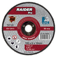 ДИСК ЗА ШЛАЙФАНЕ Ф100X6X16 RAIDER ДИСК ЗА ШЛАЙФАНЕ Ф100X6X16 RAIDER