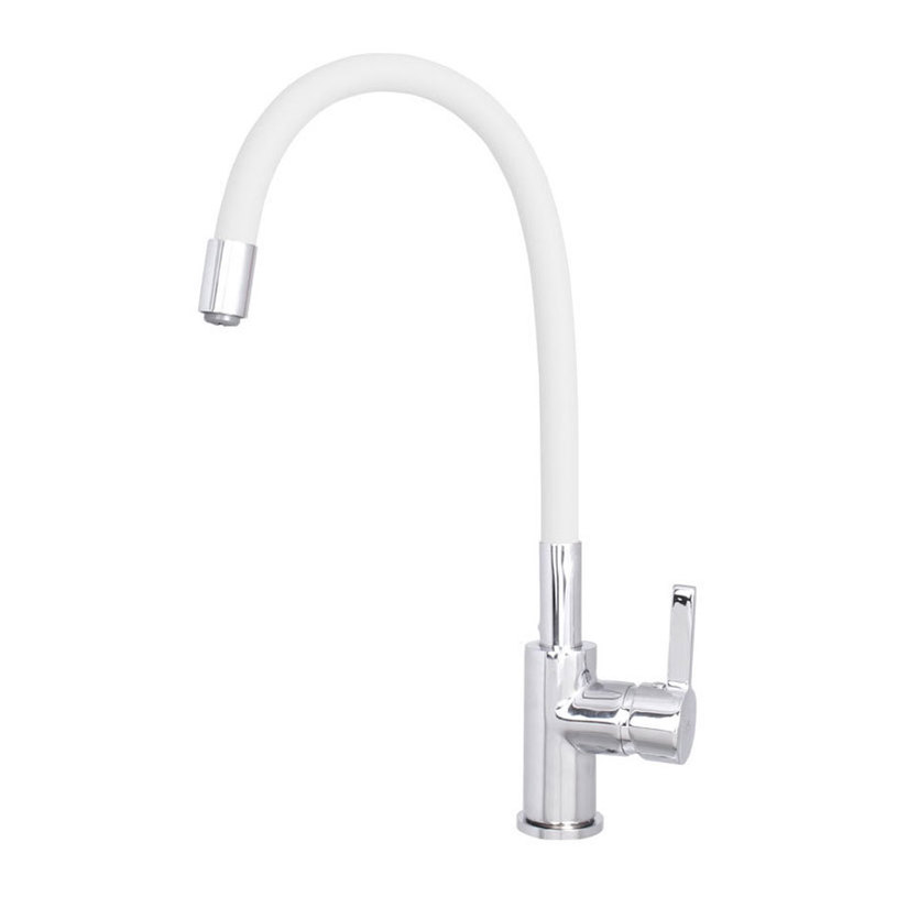 СМЕСИТЕЛ ЗА КУХНЯ С ПОДВИЖНО РАМО RUBINETA FLEXY-33 WHITE СМЕСИТЕЛ ЗА КУХНЯ С ПОДВИЖНО РАМО RUBINETA FLEXY-33 WHITE