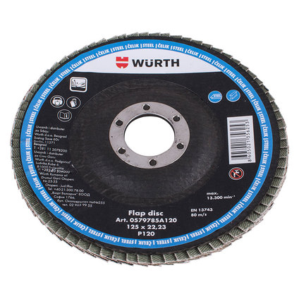 FLAP DISC P120 WURTH 125x22.23 FLAP DISC P120 WURTH 125x22.23
