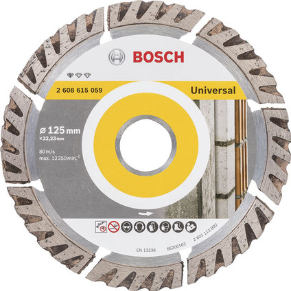 DIAMOND CUTTING DISC ON NON-METAL BOSCH STANDARD 125x2x22.23 DIAMOND CUTTING DISC ON NON-METAL BOSCH STANDARD 125x2x22.23