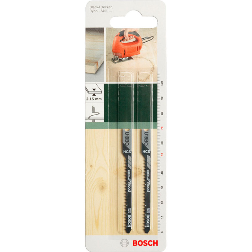 JIGSAW BLADE 2 PCS. BOSCH U19BO JIGSAW BLADE 2 PCS. BOSCH U19BO