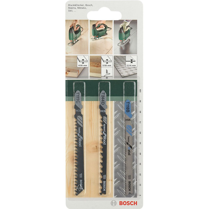 SET OF NAILS FOR JIGSAW 3 PCS. BOSCH SET OF NAILS FOR JIGSAW 3 PCS. BOSCH