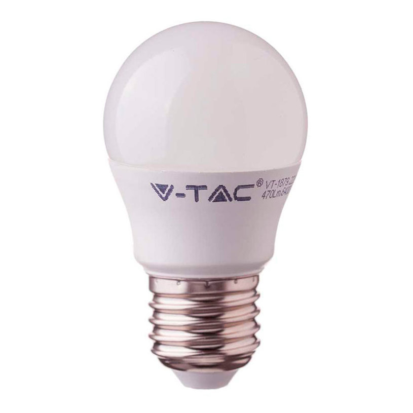 Светодиодна LED крушка V-TAC E27 5.5W 3000K 470LM G45 SMN Светодиодна LED крушка V-TAC E27 5.5W 3000K 470LM G45 SMN