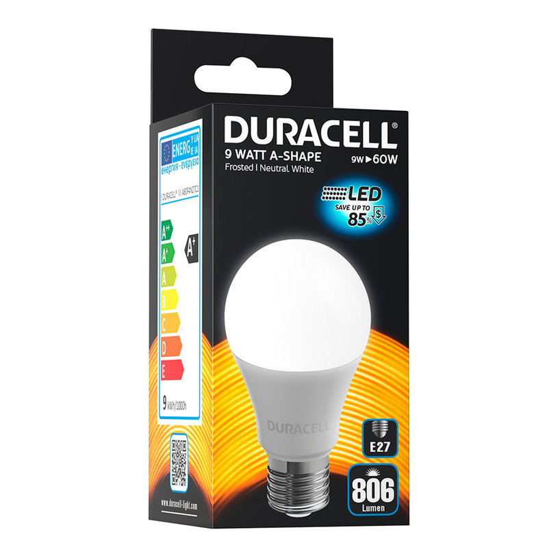 Светодиодна LED крушка DURACELL E27 9W 4000K 806LM Светодиодна LED крушка DURACELL E27 9W 4000K 806LM