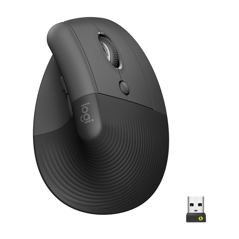 Wireless Mouse with silent buttons LOGITECH Vertical Ergonomic Mouse LIFT Graphite 910-006473 Smartwheel, Multi device Wireless Mouse with silent buttons LOGITECH Vertical Ergonomic Mouse LIFT Graphite 910-006473 Smartwheel, Multi device