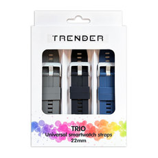 3 КАИШКИ TRENDER SILICONE 22 mm BL/BK/GR 3 КАИШКИ TRENDER SILICONE 22 mm BL/BK/GR