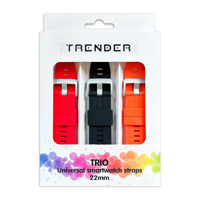 КАИШКИ TRENDER SILICONE 22MM RD/BK/OR