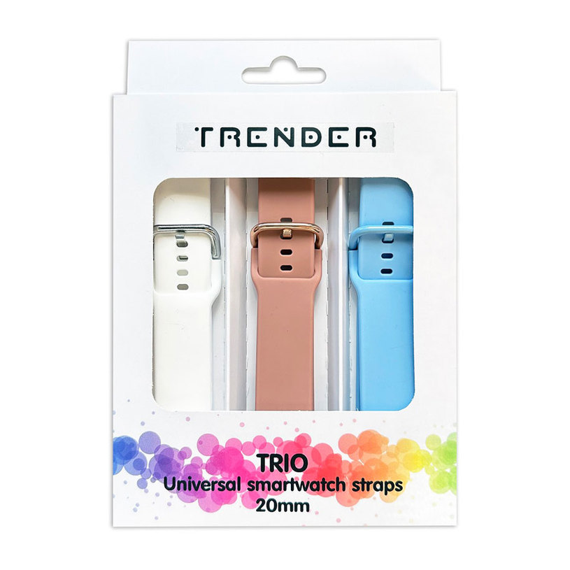 3 STRAPS TRENDER SPORT 20 mm WH/PK/BL 3 STRAPS TRENDER SPORT 20 mm WH/PK/BL