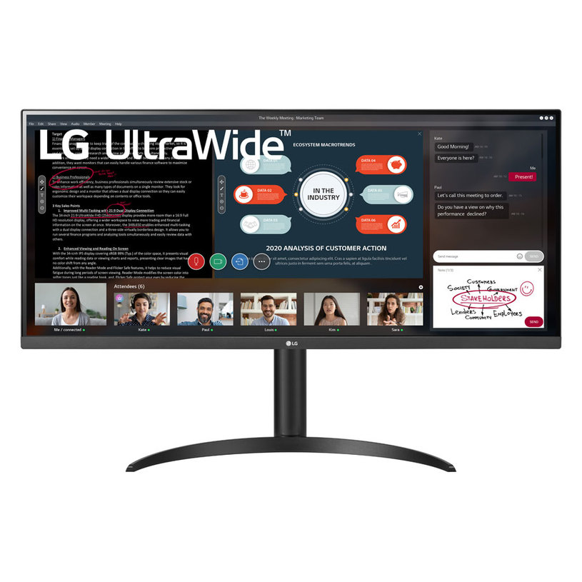 Monitor LG 34WP500-B 0.311 мм, 178°/178°, IPS, 34.0 ", 86.4 см, 2560x1080, 75.00 Hz, 5.00 ms, HDMI, ЧЕРЕН Monitor LG 34WP500-B 0.311 мм, 178°/178°, IPS, 34.0 ", 86.4 см, 2560x1080, 75.00 Hz, 5.00 ms, HDMI, ЧЕРЕН