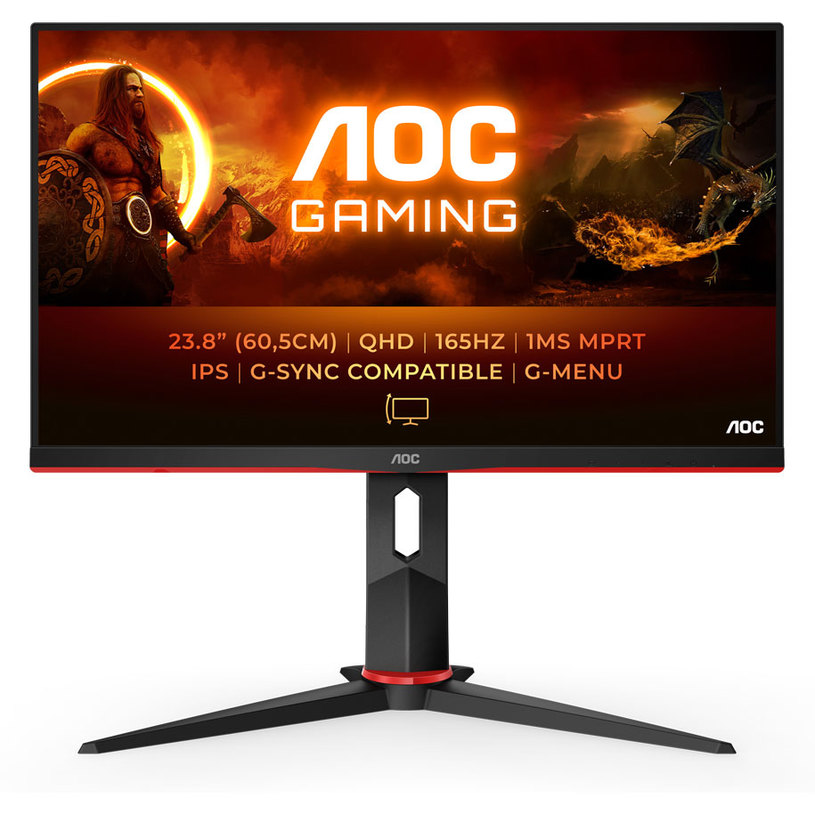 Монитор AOC Q24G2A/BK 0.206 мм, 178°/178°, IPS, 23.8 ", 60.5 см, 2560x1440, 165.00 Hz, 1.00 ms, HDMI, DisplayPort, ЧЕРЕН Монитор AOC Q24G2A/BK 0.206 мм, 178°/178°, IPS, 23.8 ", 60.5 см, 2560x1440, 165.00 Hz, 1.00 ms, HDMI, DisplayPort, ЧЕРЕН
