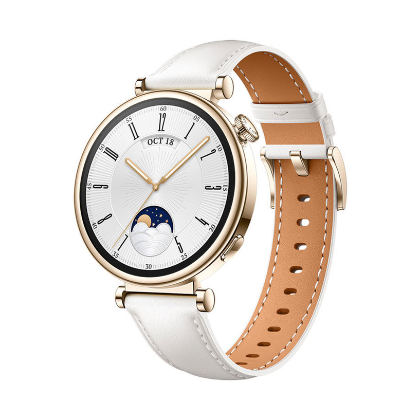 Смарт часовник HUAWEI WATCH GT 4 WHITE White Leather Strap 41 MM, GPS, ПУЛСОМЕР, SPO2 Смарт часовник HUAWEI WATCH GT 4 WHITE White Leather Strap 41 MM, GPS, ПУЛСОМЕР, SPO2