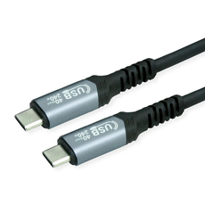 Cable ROLINE USB4 Gen3 C-C M/M 240W 1 m Speed ??up to 40 Gbit/s Cable ROLINE USB4 Gen3 C-C M/M 240W 1 m Speed ??up to 40 Gbit/s