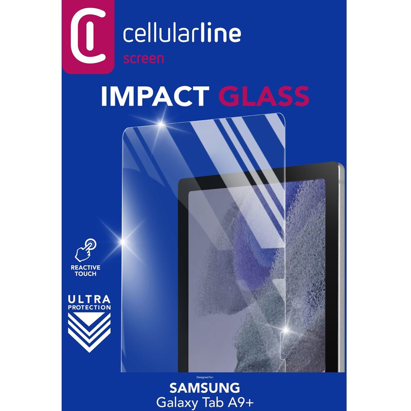 GLASS PROTECTOR CELLULAR LINE FOR TABLET SAMSUNG GALAXY TAB A9+ GLASS PROTECTOR CELLULAR LINE FOR TABLET SAMSUNG GALAXY TAB A9+