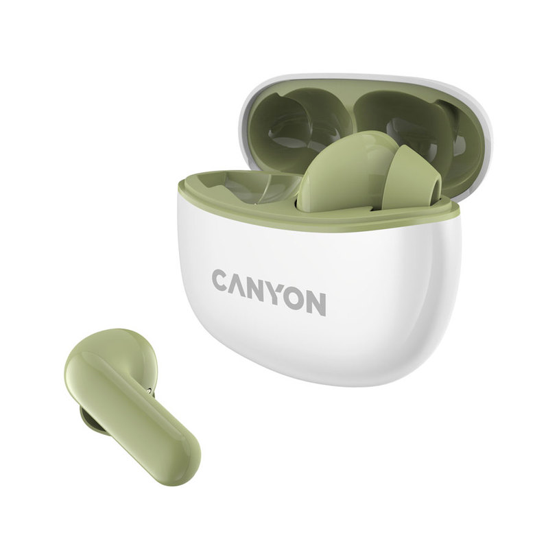 True wireless headphones CANYON CNS-TWS5GR WIRELESS, GREEN True wireless headphones CANYON CNS-TWS5GR WIRELESS, GREEN