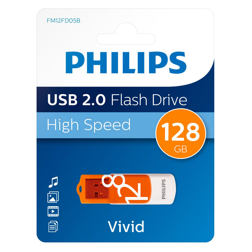 USB ПАМЕТ PHILIPS 128GB VIVID USB2.0
